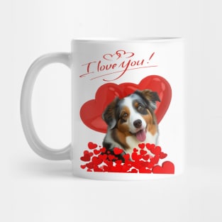 valentines day Loves Aussies Australian Shepherd Mug